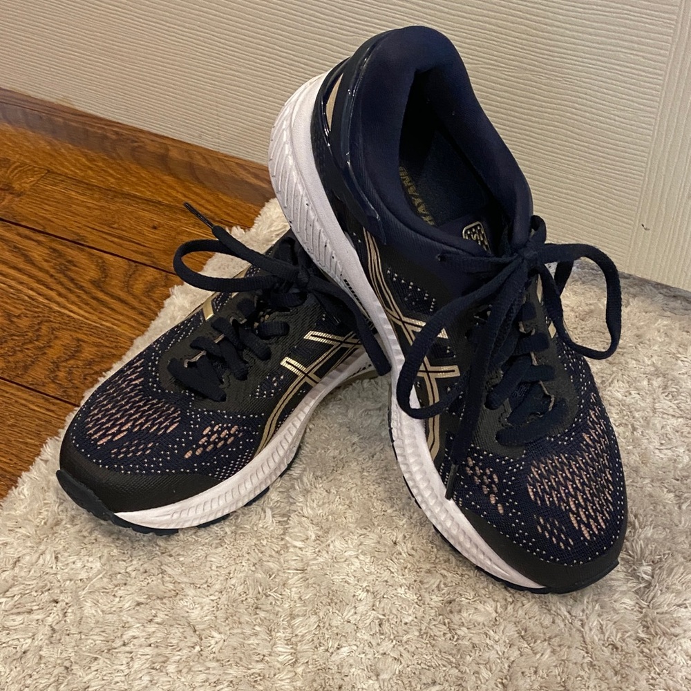 Asics Women's Navy and gold Athletic Shoes